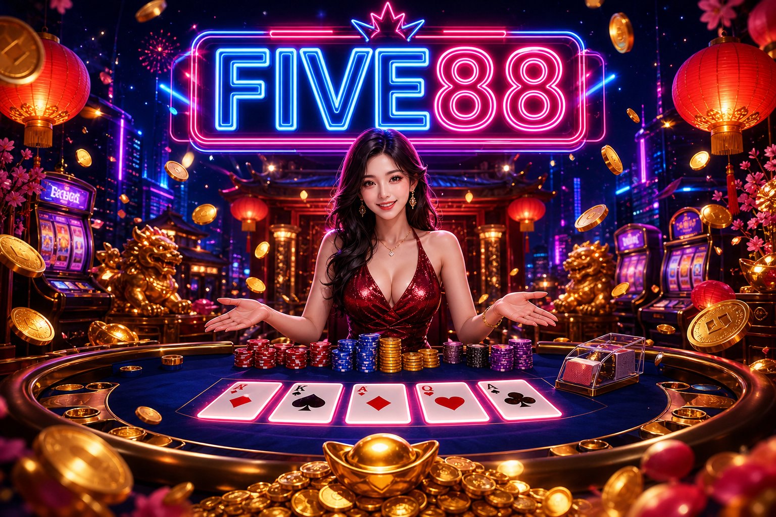 Màn hình chính của Fortune Gems 2 trên FIVE88 với các biểu tượng ngọc nhiều màu
