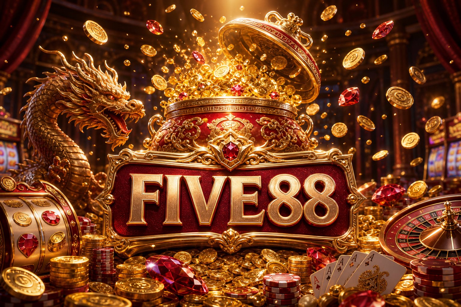 Biểu tượng trò chơi Fortune Mouse trên nền giao diện FIVE88 với tông màu vàng đỏ