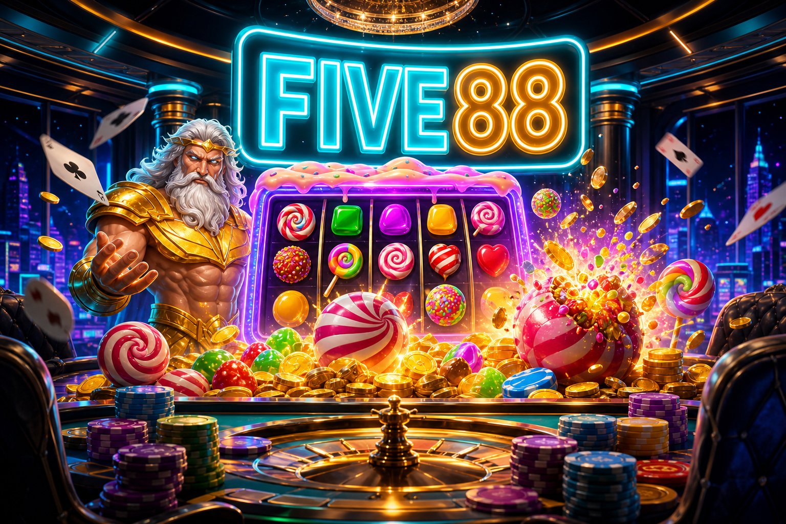 Giao diện trang chủ FIVE88 với khu vực giới thiệu game Fortune Ox