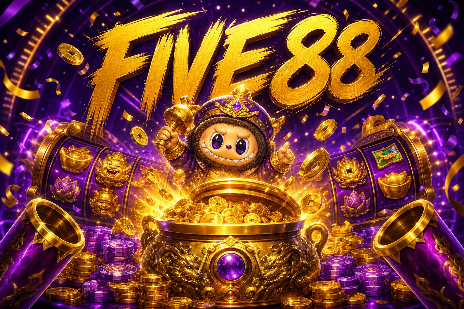 Ảnh bìa giới thiệu game Fortune Ox trên nền tảng FIVE88 với tông màu đỏ và vàng chủ đạo